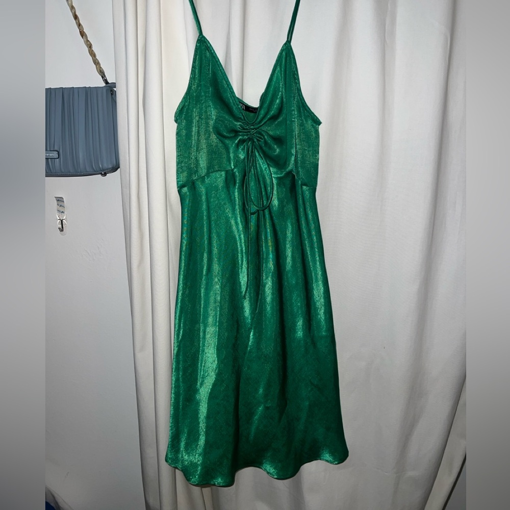 Babydoll slip dress in Emerald green